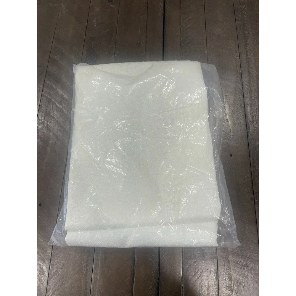 Vtg White Owens‎ Corning Fiberglas Pinch Pleated Drapery Sheer Panel 50x84